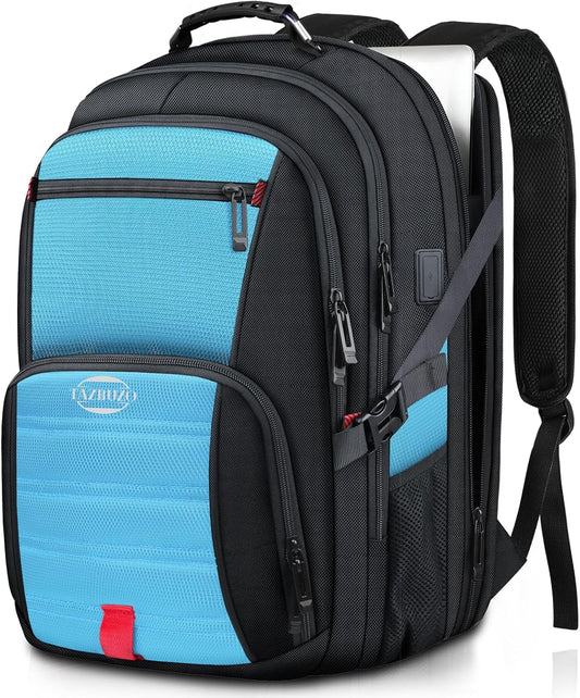 18.4 Inch Extra Large Backpack, Carry on Backpack, 55L Travel Laptop Backpack, Water Resistant Casual Hiking Daypack, Computer Bag with USB Port, College School Backpack for Men Women, Blue