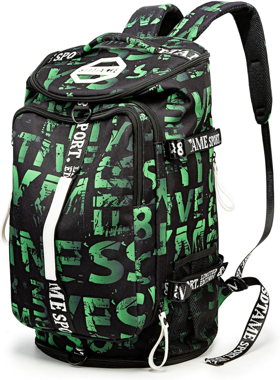 Gym Duffle Bag Backpack with Shoe Compartment,4 ways Travel Backpack for Women and Men,Multi-Functional Weekender bag with Waterproof Layer&Laptop Compartment for Fitness, Travel,Camping