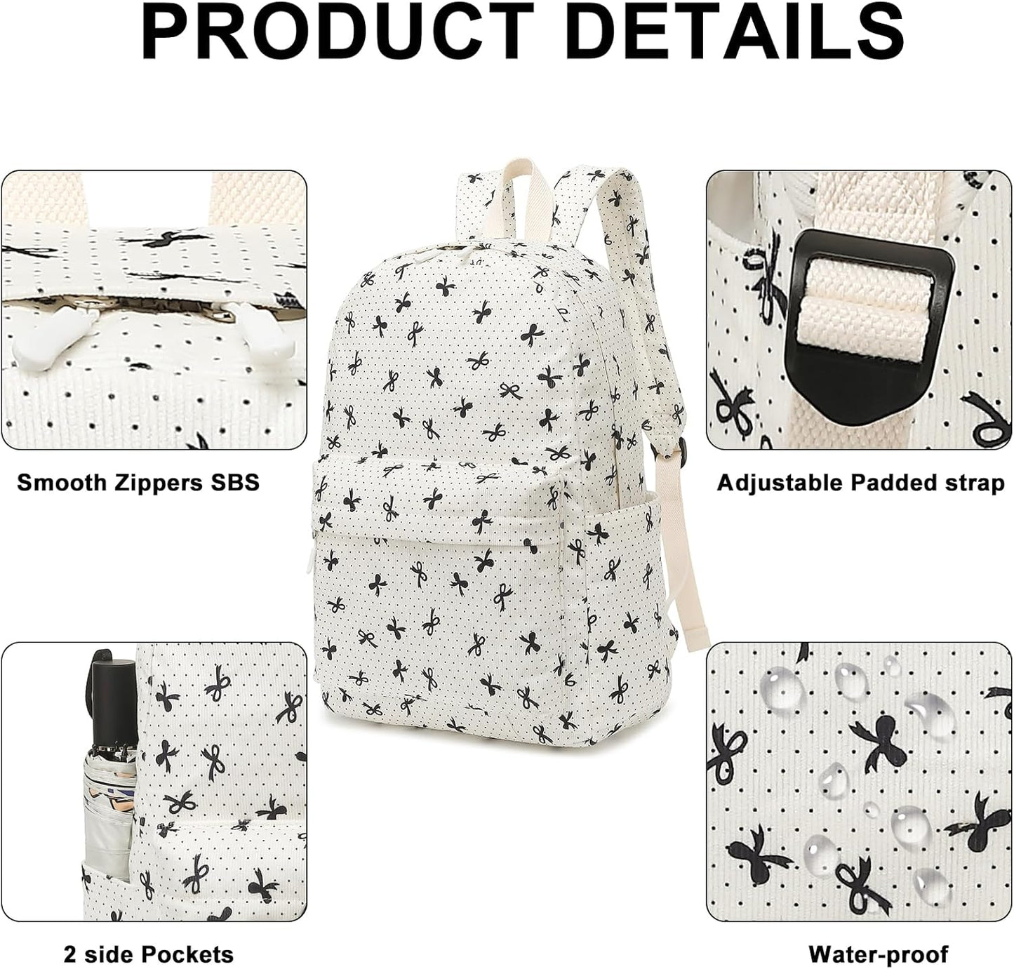 LEDAOU Backpack for Girls School Bag Kids Bookbag Teen Backpack Set Daypack with Lunch Bag and Pencil Case