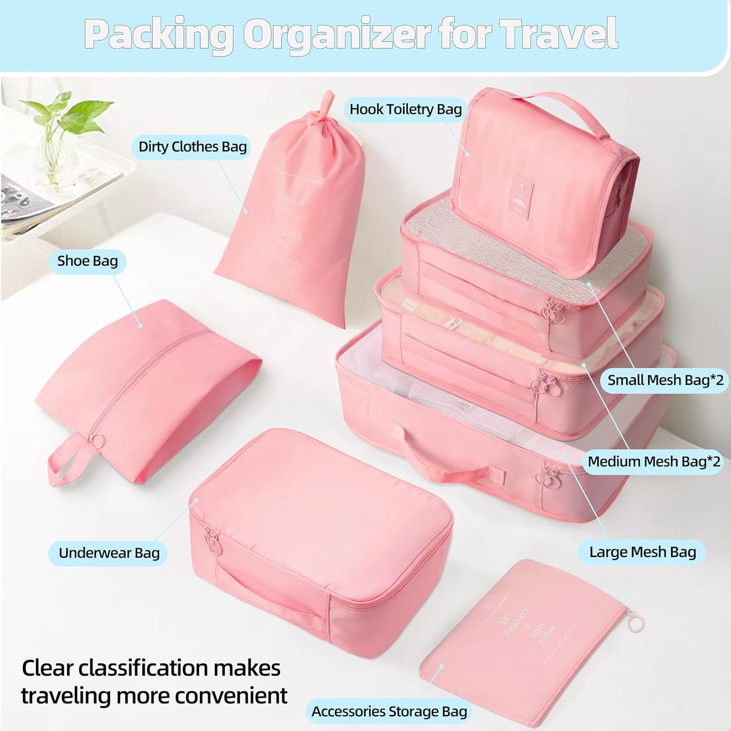 10 Pcs Set Packing Cubes - Travel Packing Organizers, Expandable Suitcase Organizer, Luggage Organizer Bags