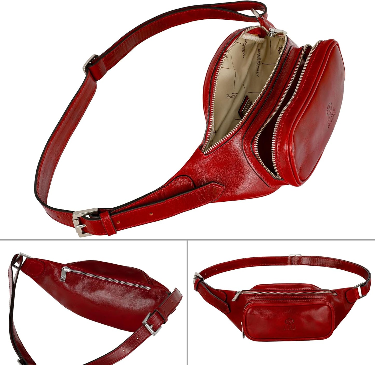 Leather Waist Pack | Belly Bag | Waist Bag| Leather Belt Bag | Leather Fanny Pack Handmade in Italy – Time Resistance