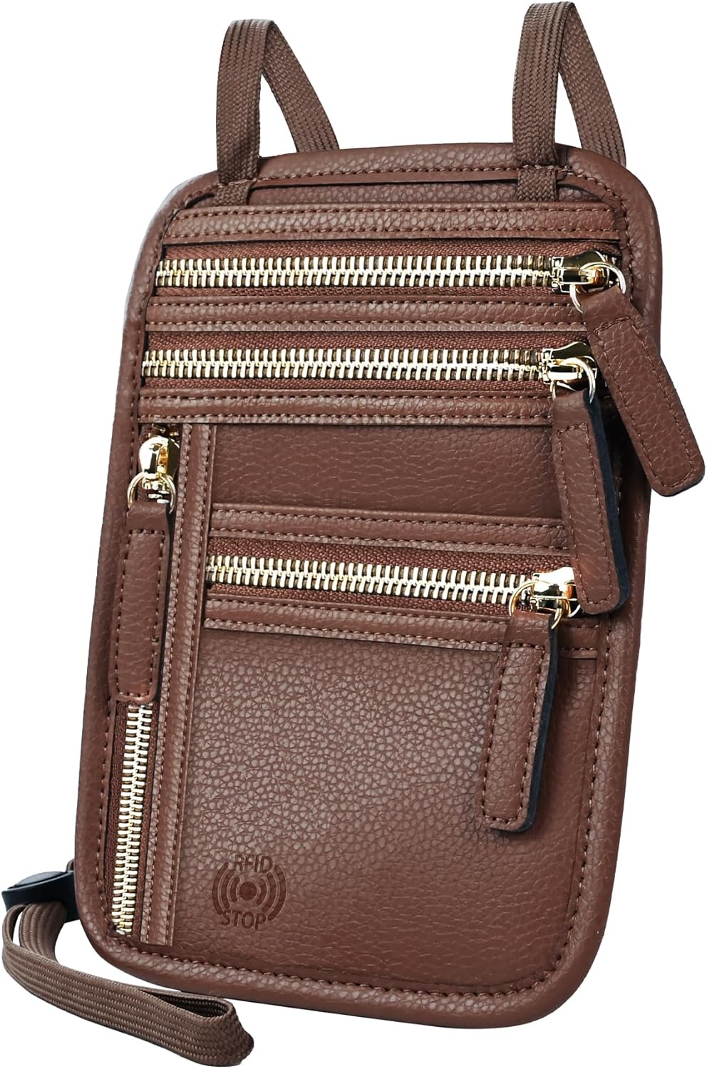 Neck Wallet,Rfid Blocking Passport Holder,Leather Passport Holder For Travel,Neck Wallet For Traveling Women,Travel Pouches Under Clothes(Brown)