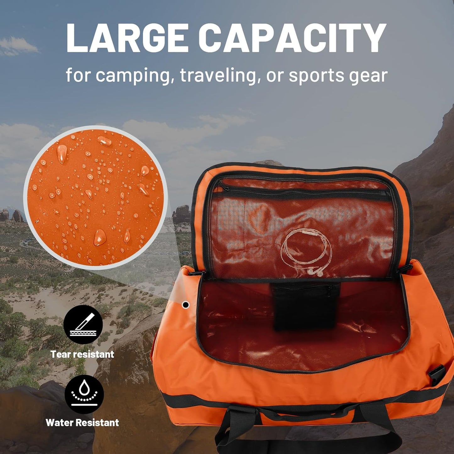 MIER Water Resistant Backpack Duffle Heavy Duty Convertible Duffle Bag with Backpack Straps for Gym, Sports, Travel