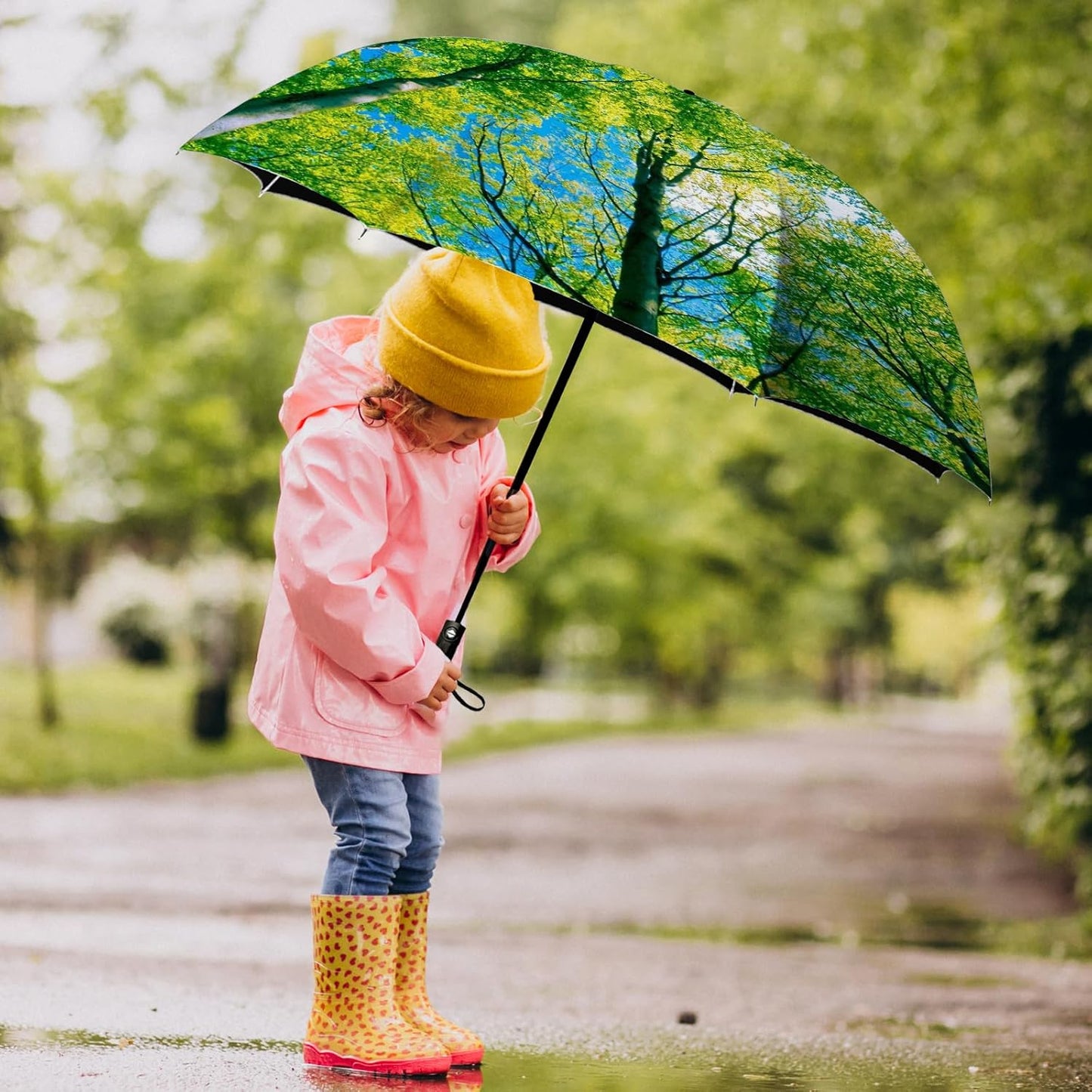 Small Compact Travel Automatic Folding Umbrella for Women, Portable Lightweight, Rain, Wind, UV Sun Shade