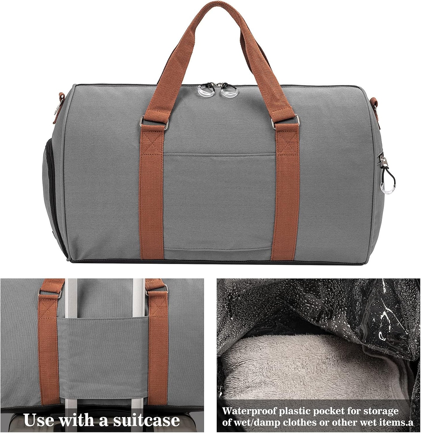 Kuston Sports Gym Bag with Shoe Compartment&Wet Pocket,Travel Duffel bag,Weekend Bag,Workout Bag Suitable for Men and Women