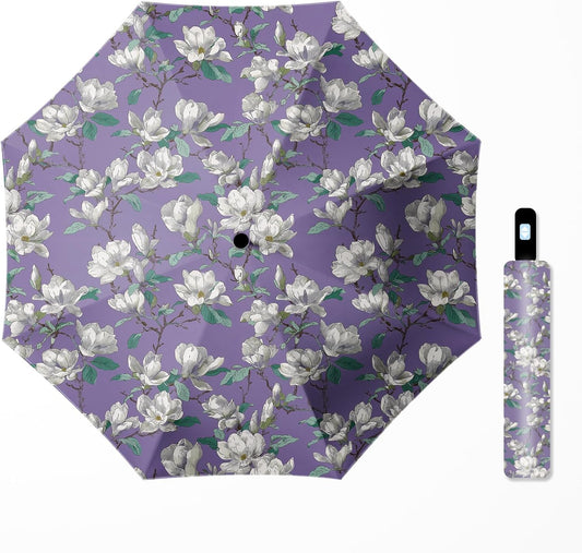 Small Travel Folding Umbrella for Girl, Portable, UV, SunShade, Compact, Automatic, Rain & Wind