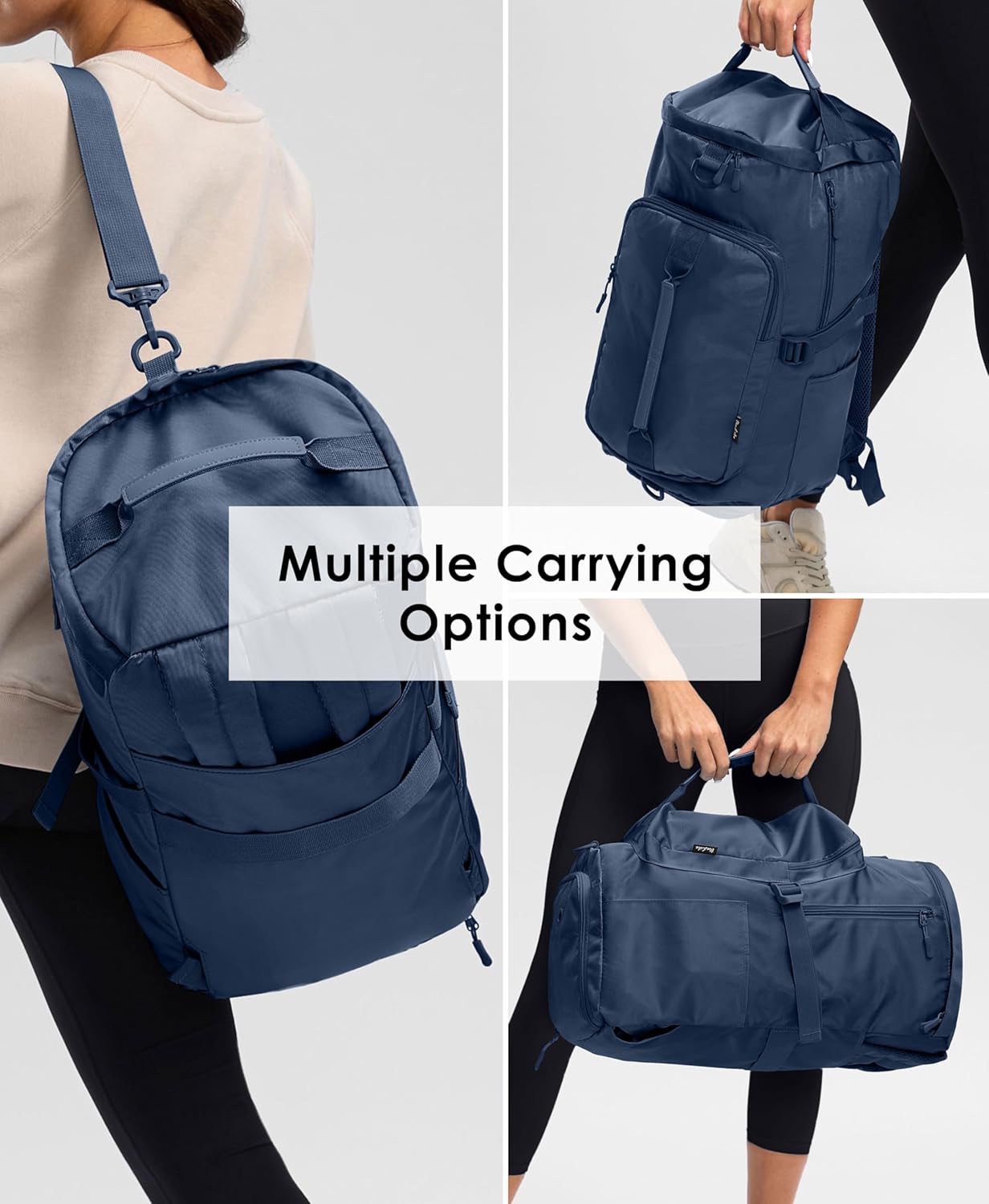 Gym Bag for Women with Shoe Compartment and Wet Pocket Convertible Gym Backpack workout Duffel Bag Multiple Pockets 30L