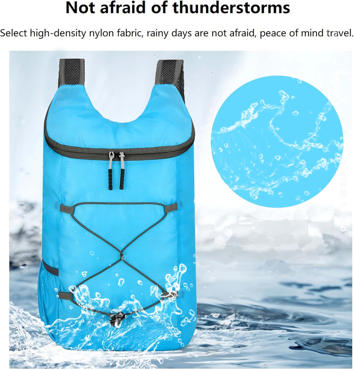 16L Lightweight Foldable Hiking-Backpack Small Packable-Daypack For Travel,Ultralight Water-Resistant Gym Bag Men Women Easy Carry-on (Blue)