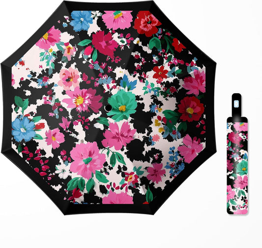 Small Travel Folding Umbrella for Girl, Portable, UV, SunShade, Compact, Automatic, Rain & Wind