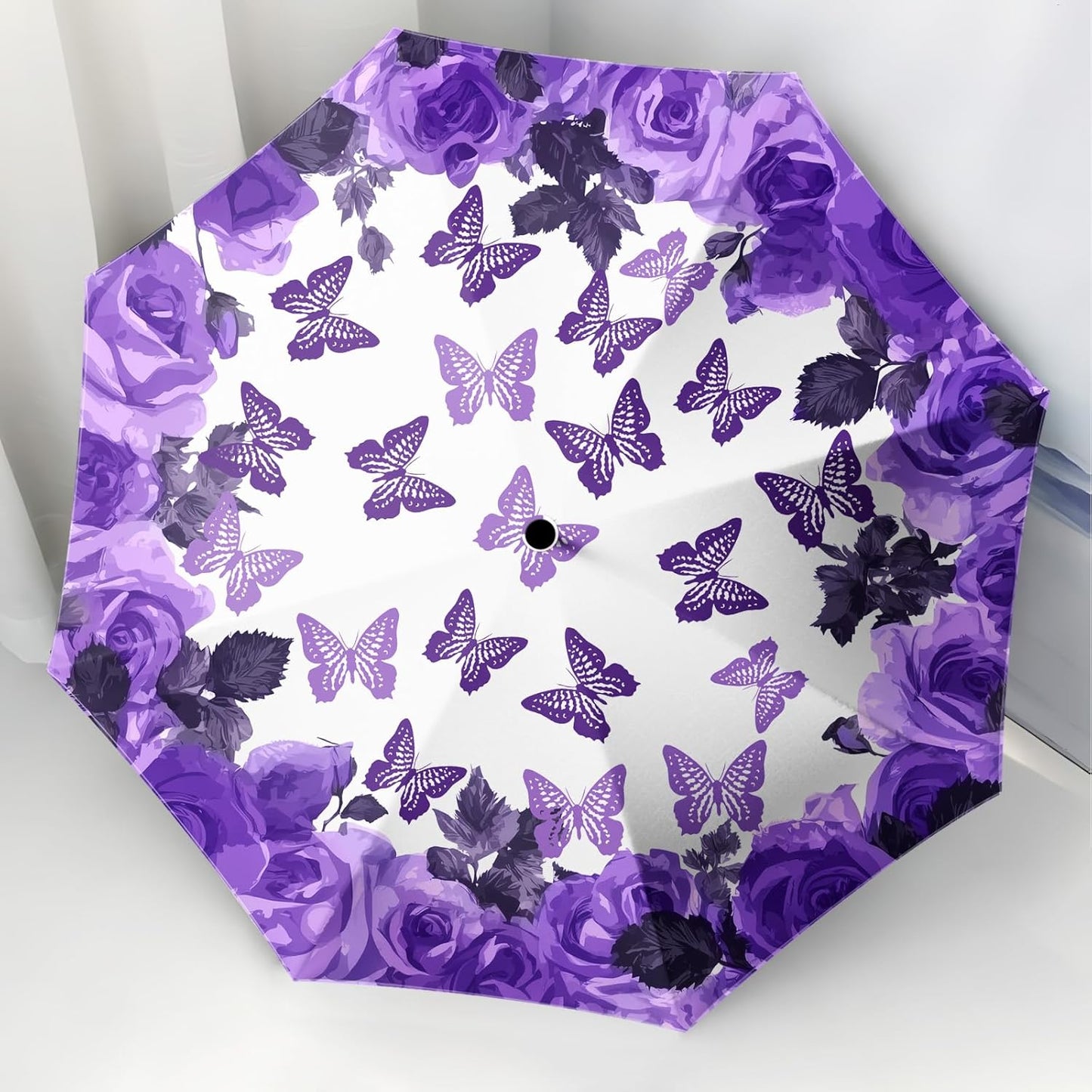 Small Travel Folding Umbrella for Girl, Portable, UV, SunShade, Compact, Automatic, Rain & Wind