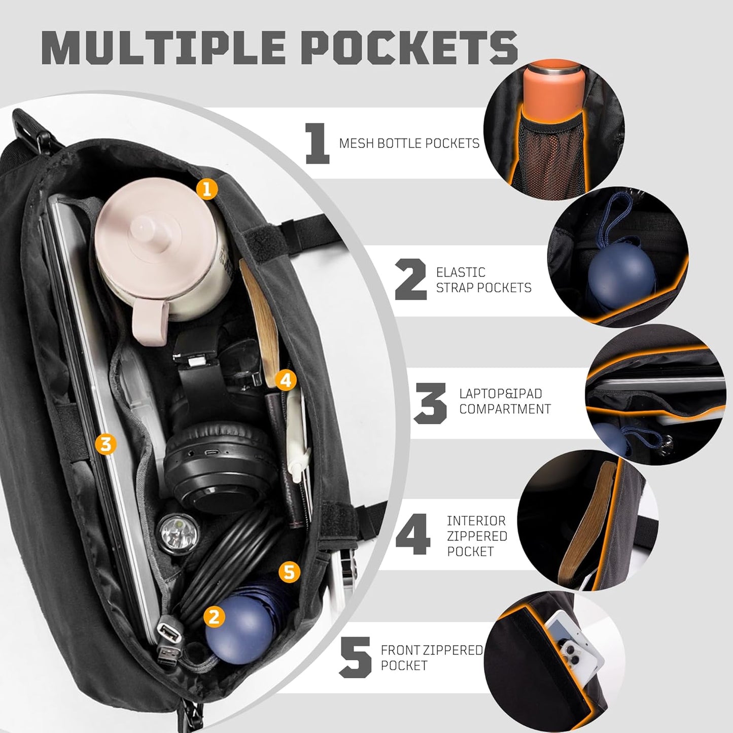 1TG Messenger Bag for Men,Laptop Bag 15.6 Inch Tactical Waterproof Nylon Crossbody Shoulder Briefcase Satchel Office Work School Travel Bag with Shoulder Strap