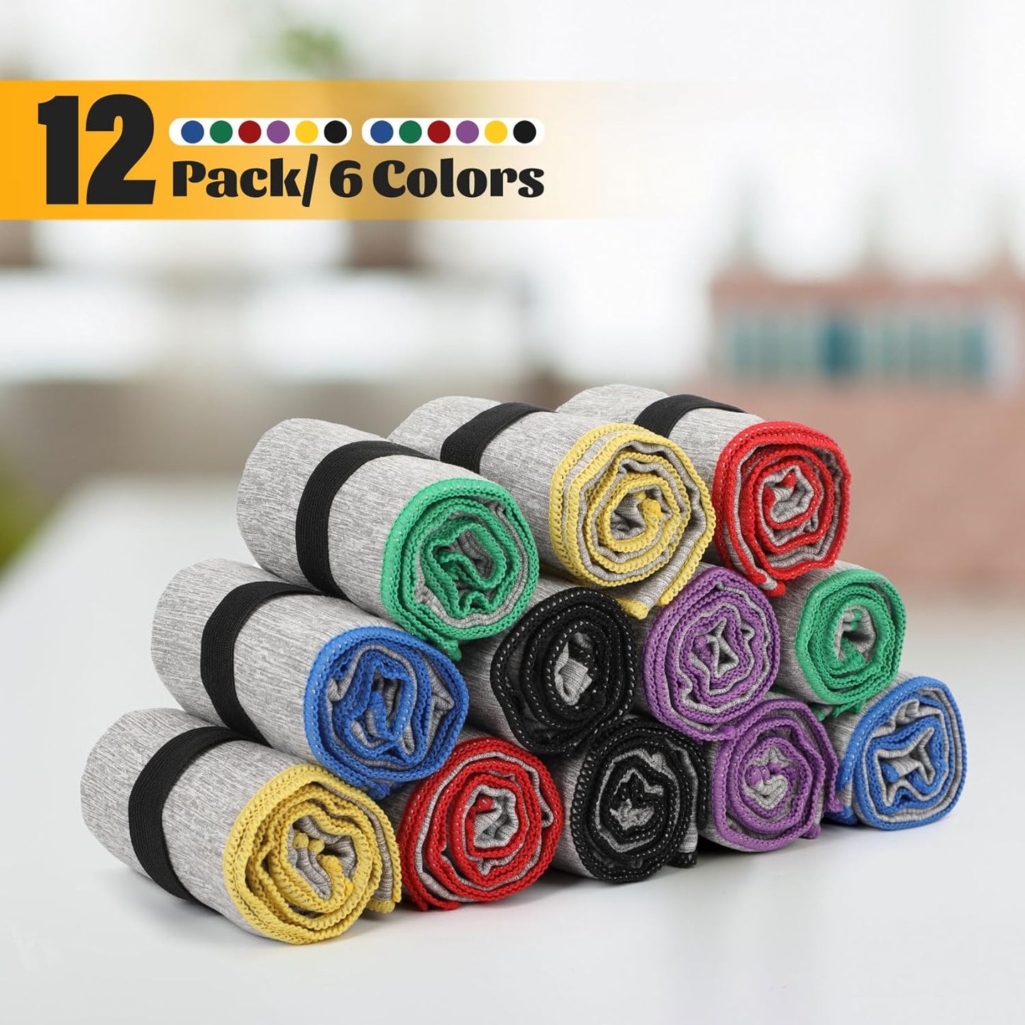 12 Pack Gym Towels Microfiber Fast Drying Men Women Workout Gear for Fitness Yoga Exercise Tennis Quick Dry Towel for Outdoor Running Riding Jogging Hiking Camping Fishing