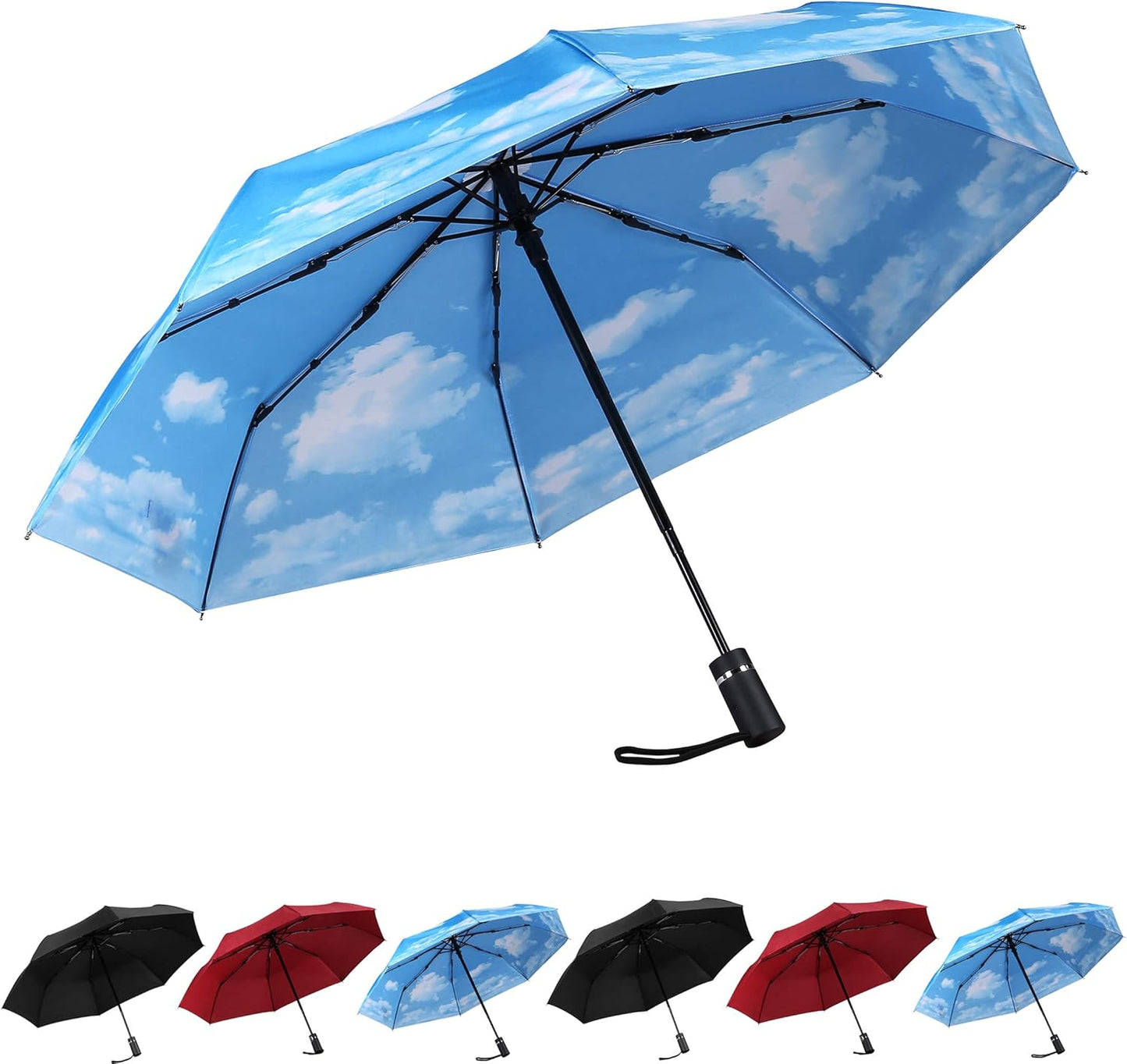 SY COMPACT Travel Umbrella Windproof Factory outlet Compact Automatic Umbrellas for Rain Compact Small UV Sun Protection Umbrella Durable Waterproof Lightweight-Fits Backpack Car Purse