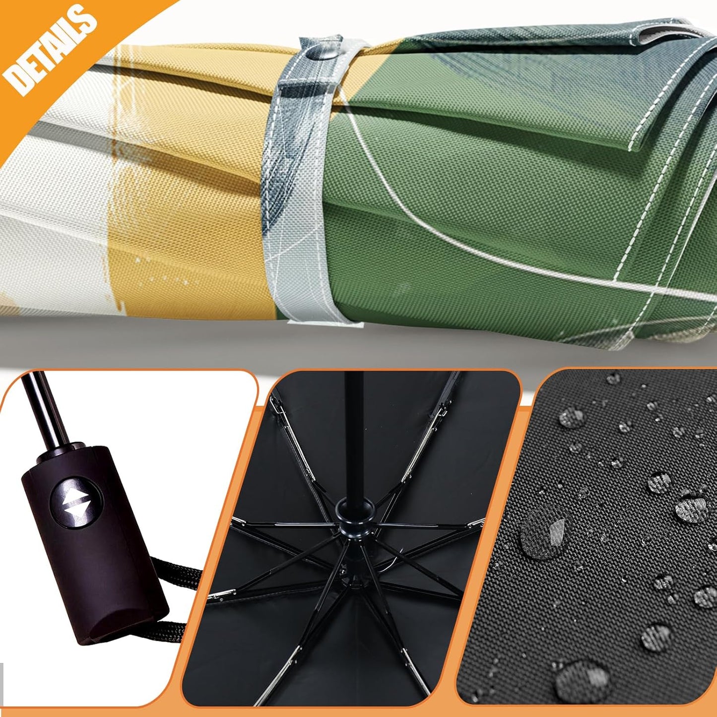 Small Compact Travel Automatic Folding Umbrella for Women, Portable Lightweight, Rain, Wind, UV Sun Shade