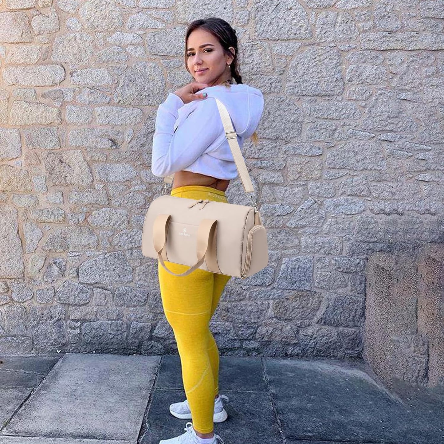 Gym Bag for Women, Duffle Bag for Travel with Shoe Compartment and Wet Pocket, Lightweight Carry on Weekender Duffel Bags, Water Resistant