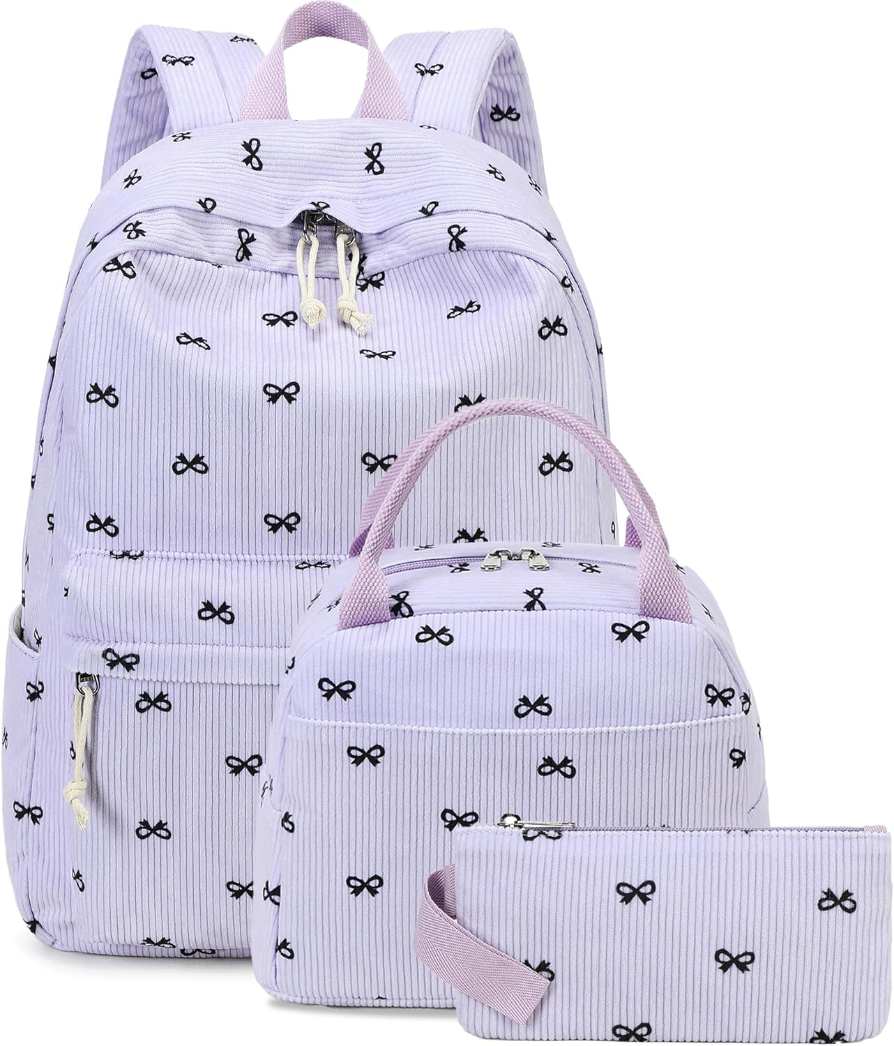 LEDAOU Backpack for Girls School Bag Kids Bookbag Teen Backpack Set Daypack with Lunch Bag and Pencil Case