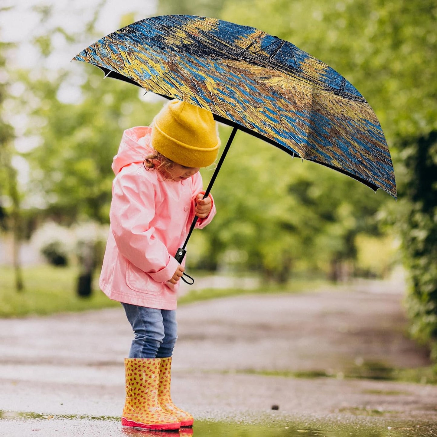 Small Compact Travel Automatic Folding Umbrella for Women, Portable Lightweight, Rain, Wind, UV Sun Shade