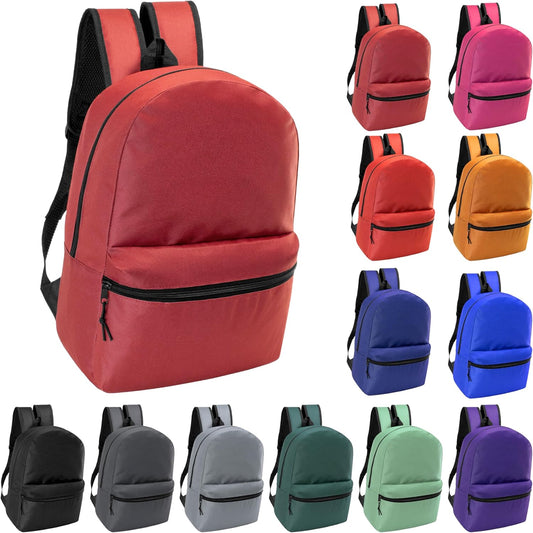 17" School Backpacks for Kids - Backpacks in Bulk for Elementary, Middle, and High School Students in Assorted Colors