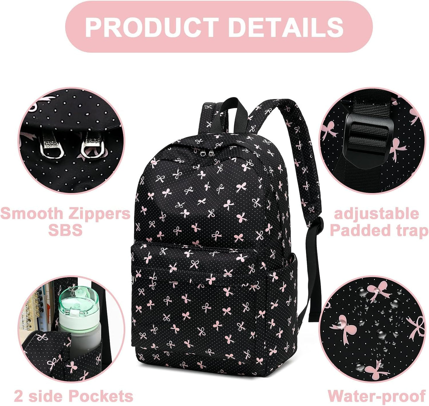 LEDAOU School Backpack Teen Girls Lightweight Bookbag Elementary Middle School Backpacks College Laptop Bag Travel Daypack