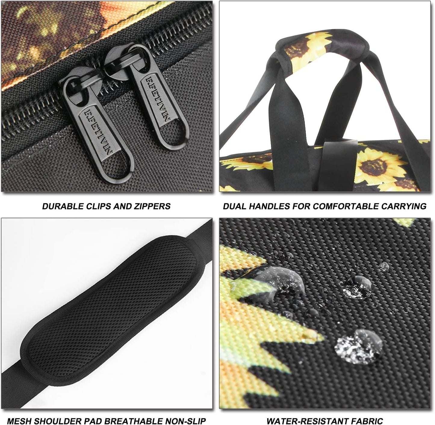 F.FETIVIN Weekender Bag Carry On Travel Duffle Medium Overnight Bag for Women(Sunflower)