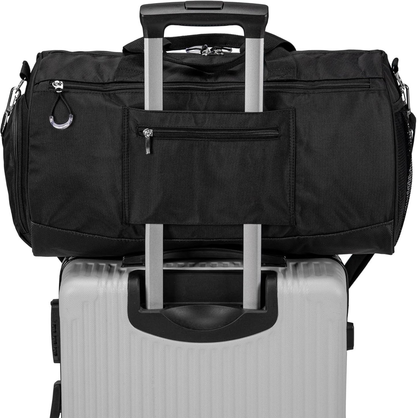 Kuston Sports Gym Bag with Shoes Compartment, Trolley Sleeve and Wet Pocket Gym Duffel Bag Overnight Bag-Upgraded