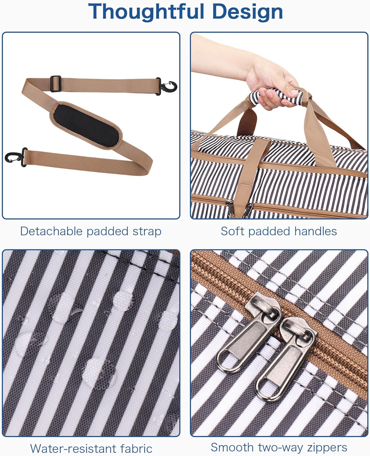 100L Travel Duffle Bag for Men, Urtala 32” Large Duffle Bag for Traveling with Shoe Compartment, Foldable Travel Duffel Bag Weekender Bag Gym Bag for Men Women Water & Tear Resistant (Stripe, 100L)