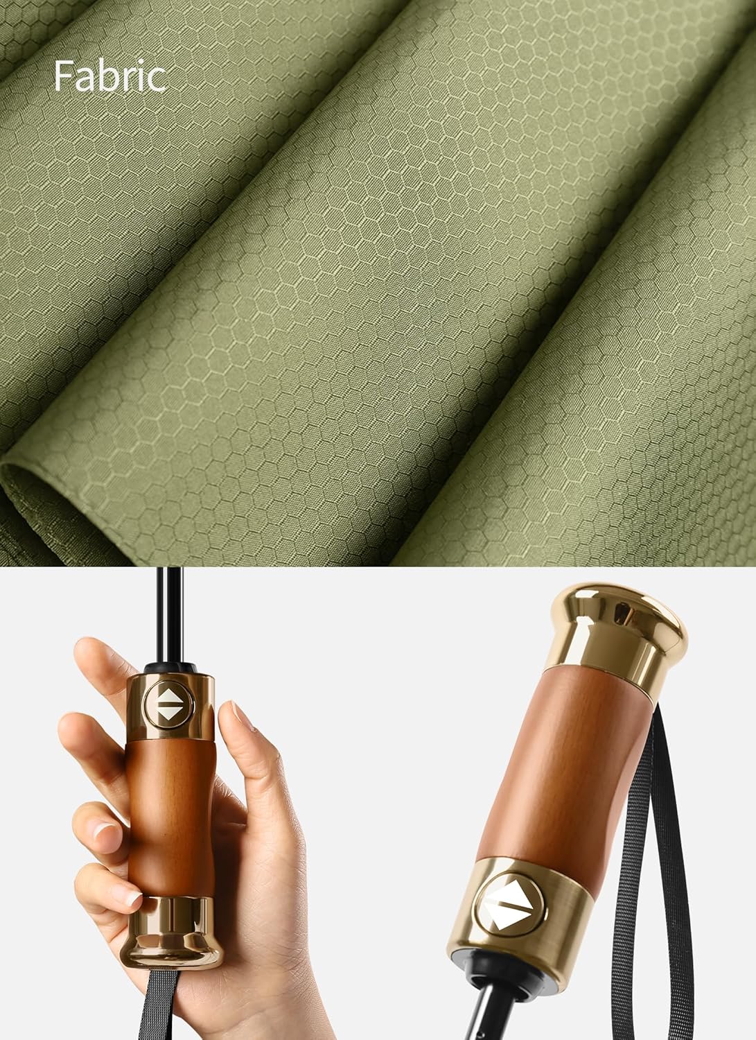 Rain Cats Large Umbrella 45 Inch diameter Umbrellas for rain Strong10 Ribs Fiberglass Windproof big Compact Automatic portable Folding Travel/Thick Fabric/Wood handle