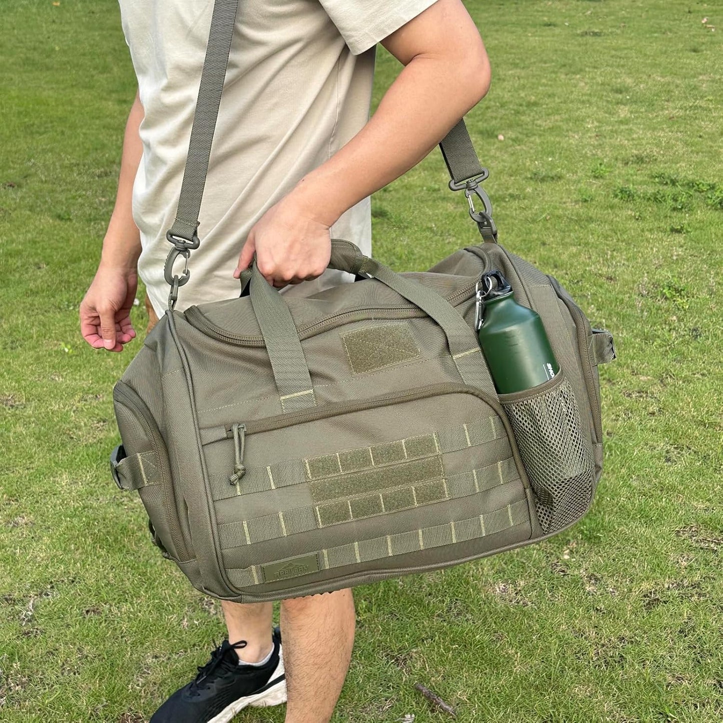 APRlLBAY Gym Bag Large Size 43L Training Bag Traveling With Luggage Strap Equipment Bag Tactical Military Duffel for Men&Women Basketball Football Weekender,Sports Bag Sturdy (Green)