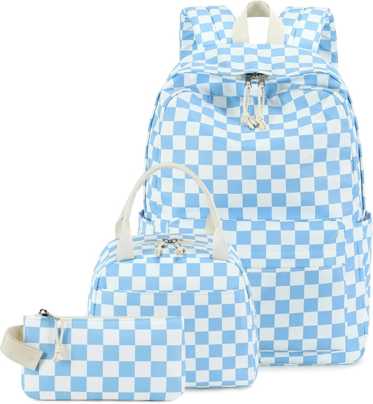 LEDAOU Backpack for Girls School Bag Kids Bookbag Teen Backpack Set Daypack with Lunch Bag and Pencil Case