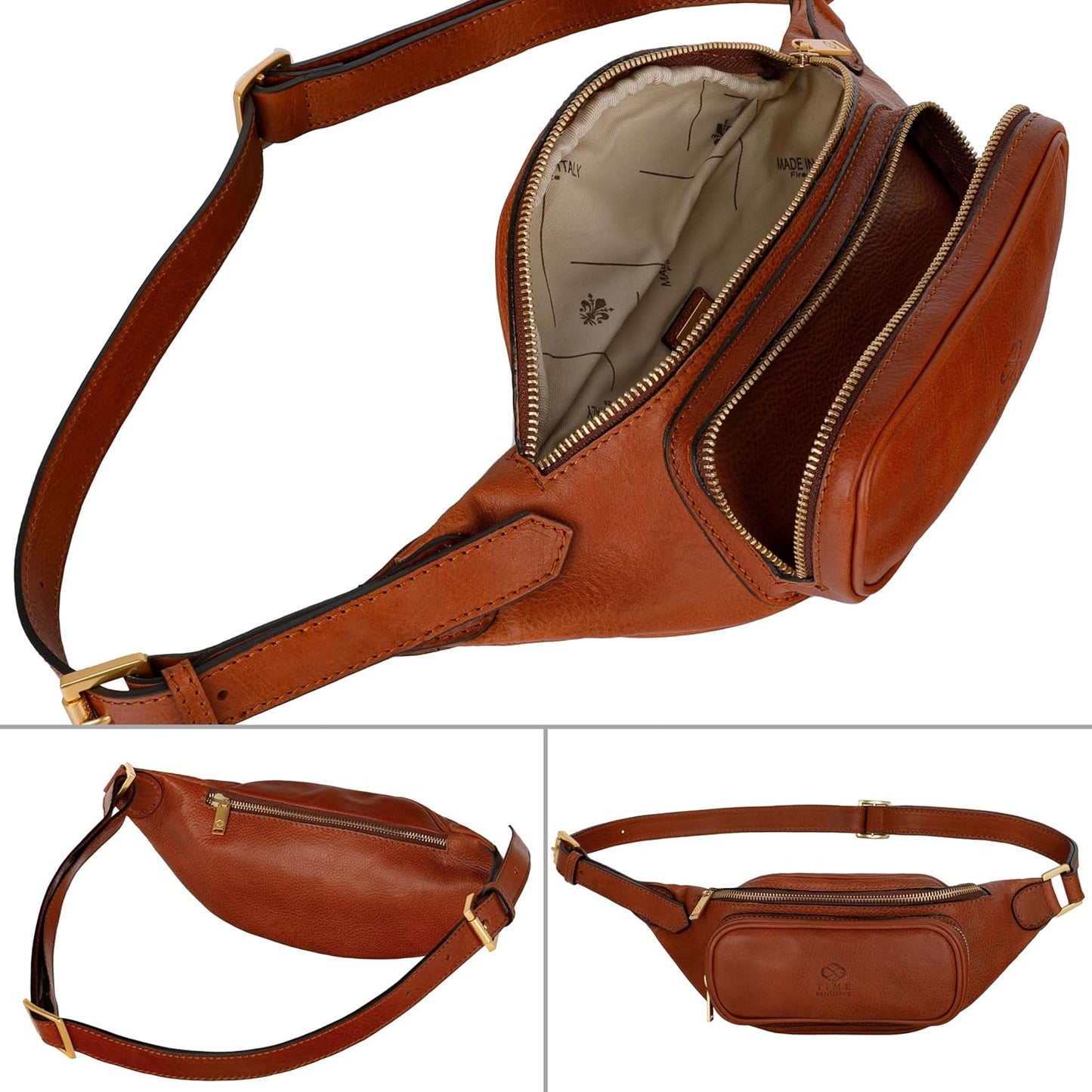 Leather Waist Pack | Belly Bag | Waist Bag| Leather Belt Bag | Leather Fanny Pack Handmade in Italy – Time Resistance