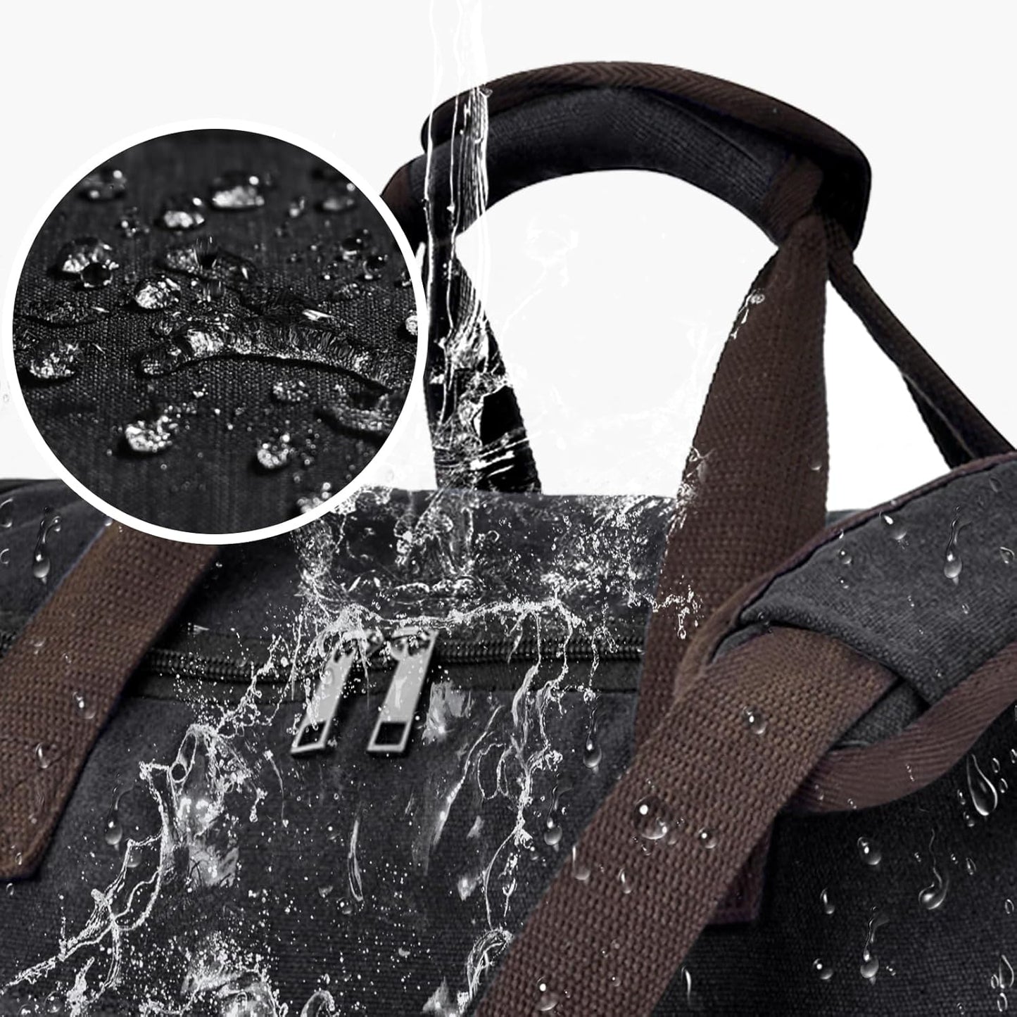 Felipe Varela 60L Duffle Bag for Men, Large Canvas Expandable Duffle Bag for Travel, Mens Carry on Luggage Weekender Gym Overnight Duffel Bags for Traveling, Black