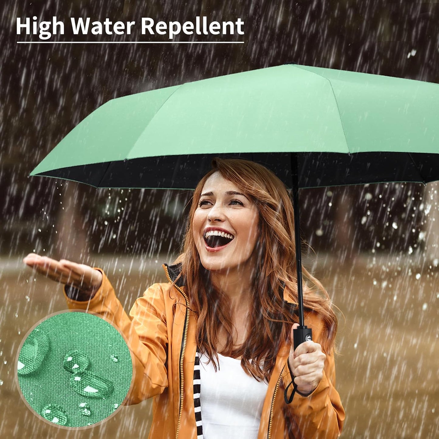 Seniny Windproof Travel Umbrella, Automatic Umbrellas for Rain, Portable & Compact Umbrellas for Backpack, Strong UV for Protection, Folding Small Sun Umbrella for Car, Walking