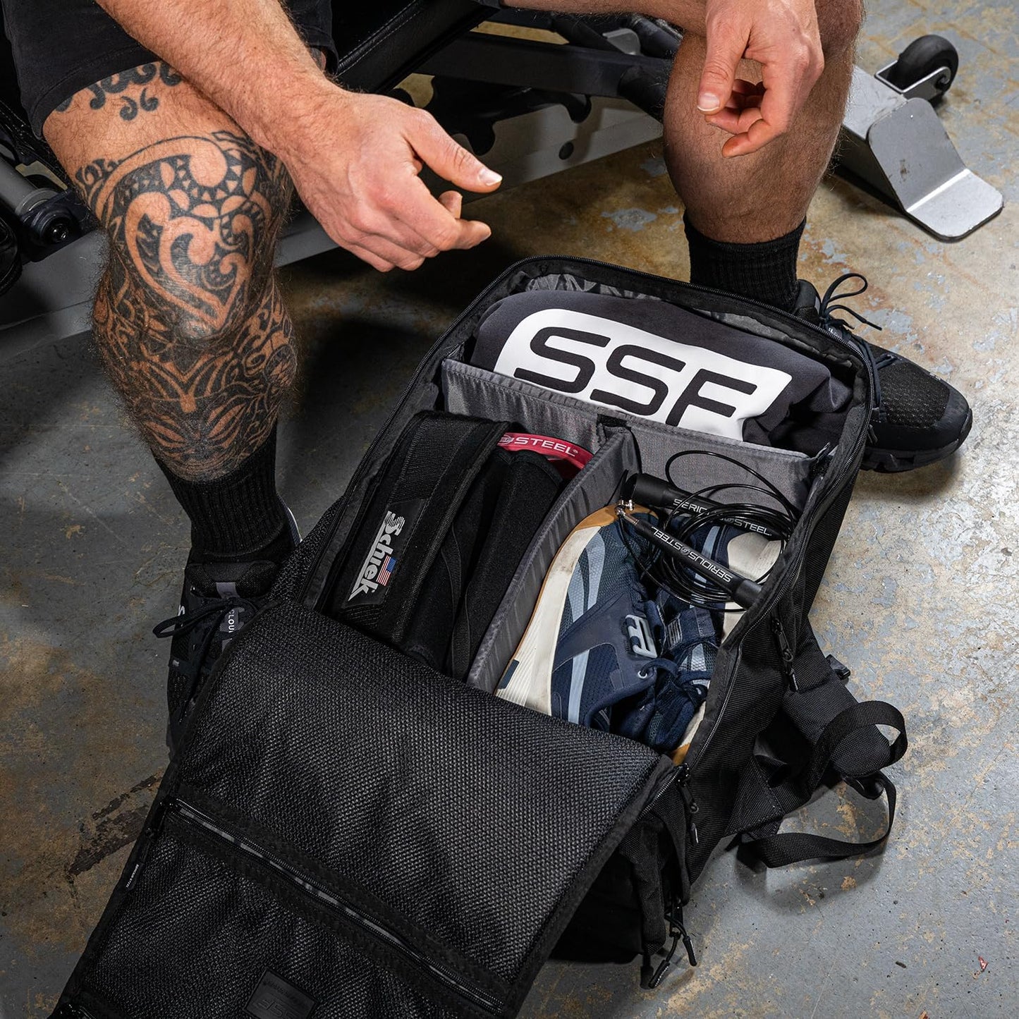 SERIOUS STEEL FITNESS Pro Backpack With Removable Dividers (1680D Nylon - Black)