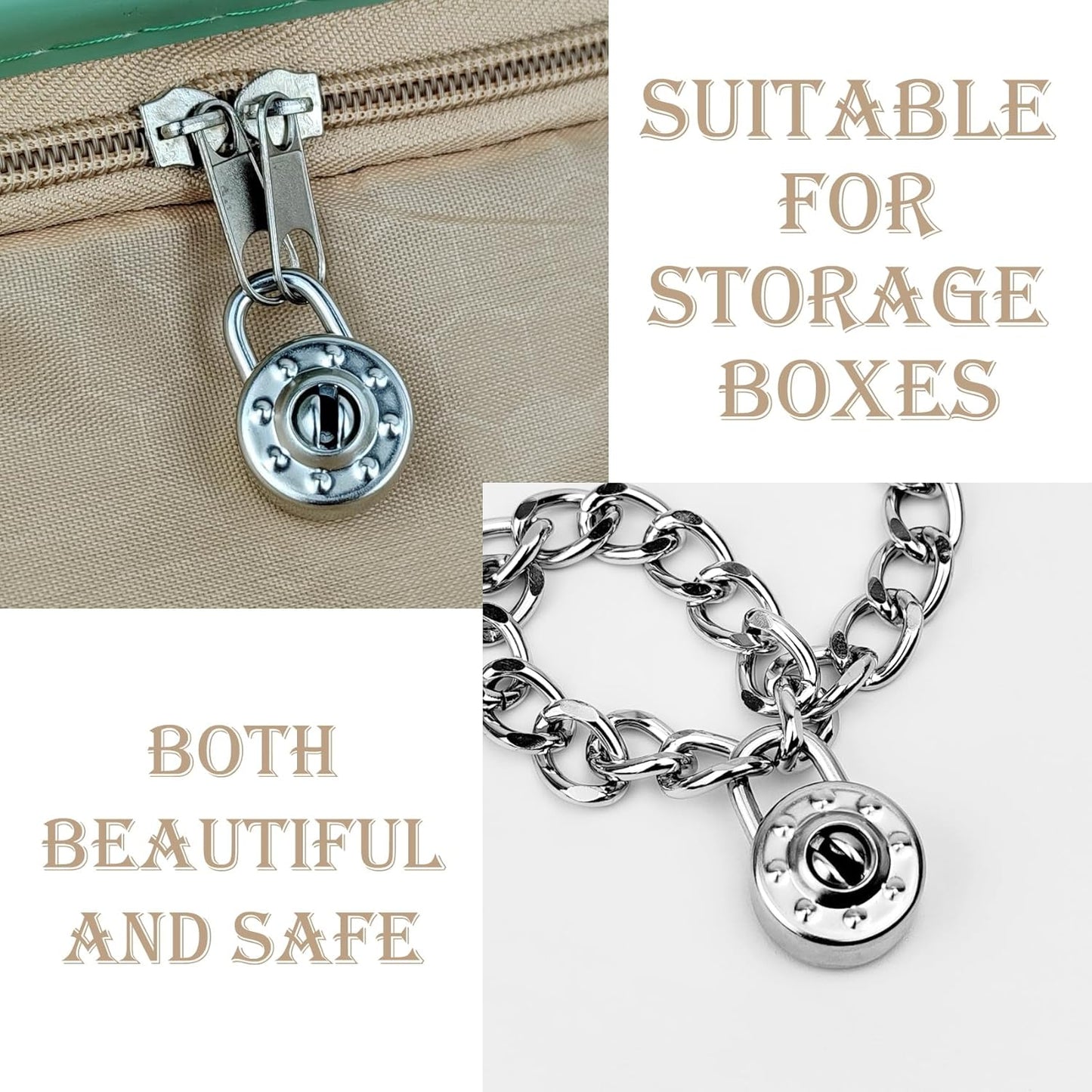 10 Pack Mini Diary Padlock, Small Locks with Keys, Tiny Luggage Locks for Travel, Journal, Jewelry, Backpack, Boxes (Circle, 10)