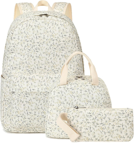 LEDAOU Backpack for Girls School Bag Kids Bookbag Teen Backpack Set Daypack with Lunch Bag and Pencil Case