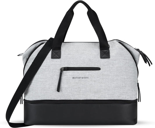Sherpani Boston, Anti-Theft Weekender Bags,Travel Duffel Bag for Women, Carry On Tote Bag with Removable Shoe Bottom Compartment, Metal Hardware