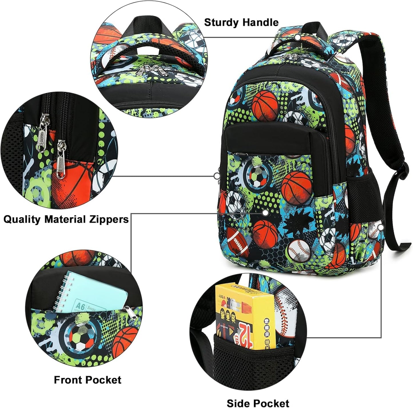 LEDAOU School Backpack for Boys Girls Kids Bookbag Elementary Primary Middle School Bag Travel Back Pack for Ages 6-14