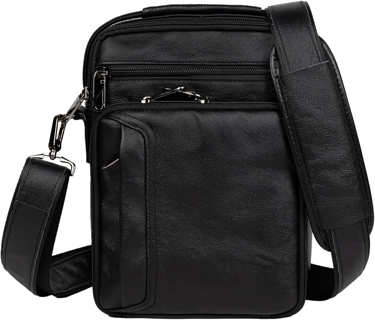 Leather Small Messenger for Men - Women Shoulder Chest Travel Bag - Crossbody Bag