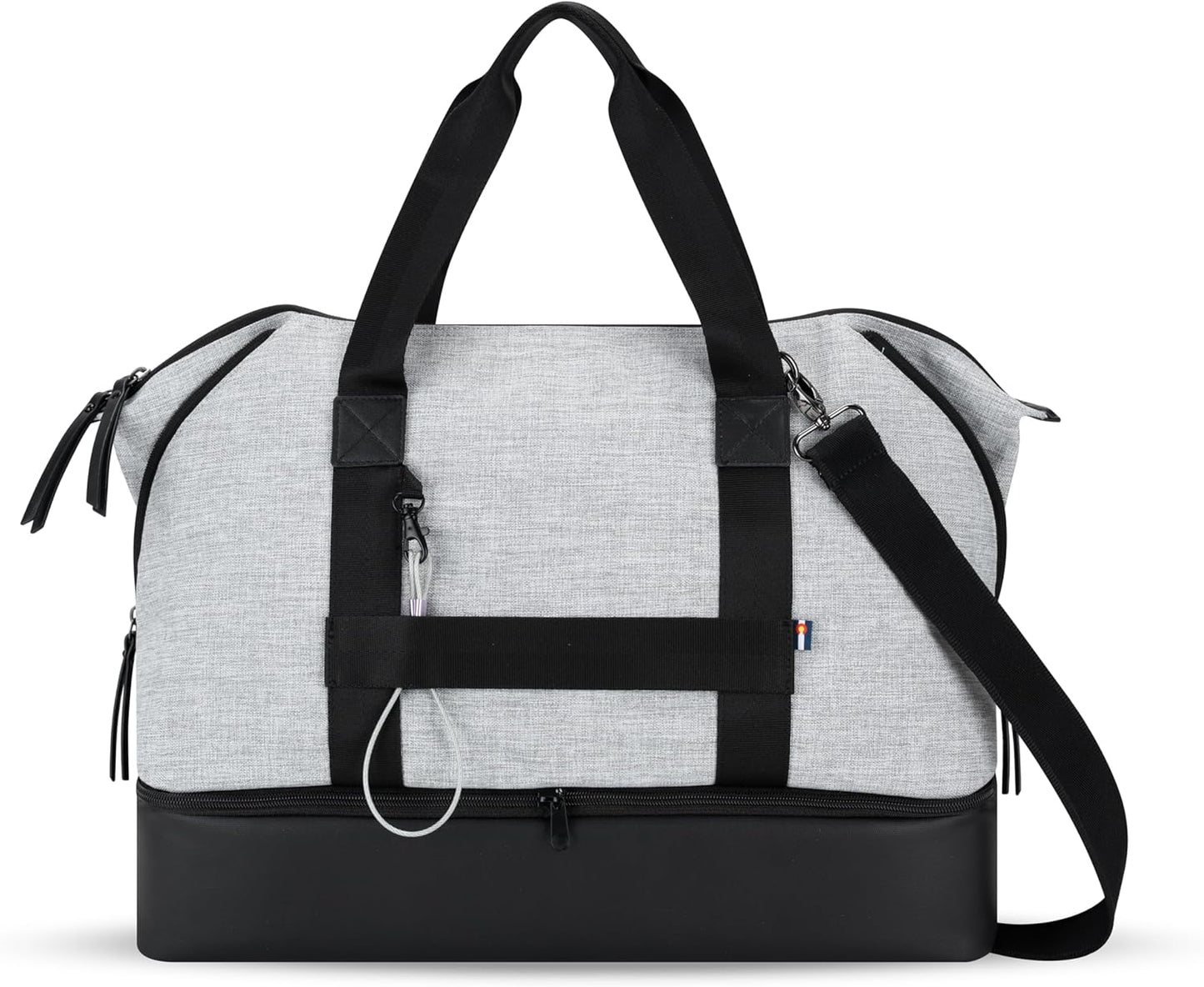 Sherpani Boston, Anti-Theft Weekender Bags,Travel Duffel Bag for Women, Carry On Tote Bag with Removable Shoe Bottom Compartment, Metal Hardware