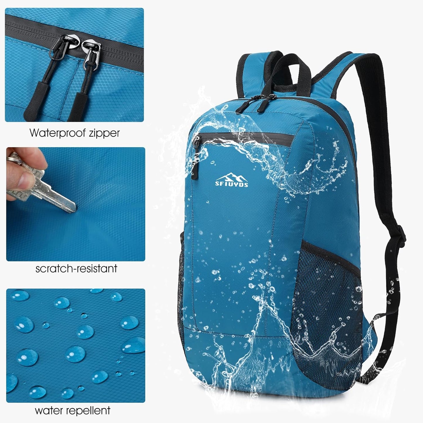 15L Lightweight Hiking Backpack Small,Waterproof Hiking Daypack,Foldable Backpack for Travel,Ultralight Daypack