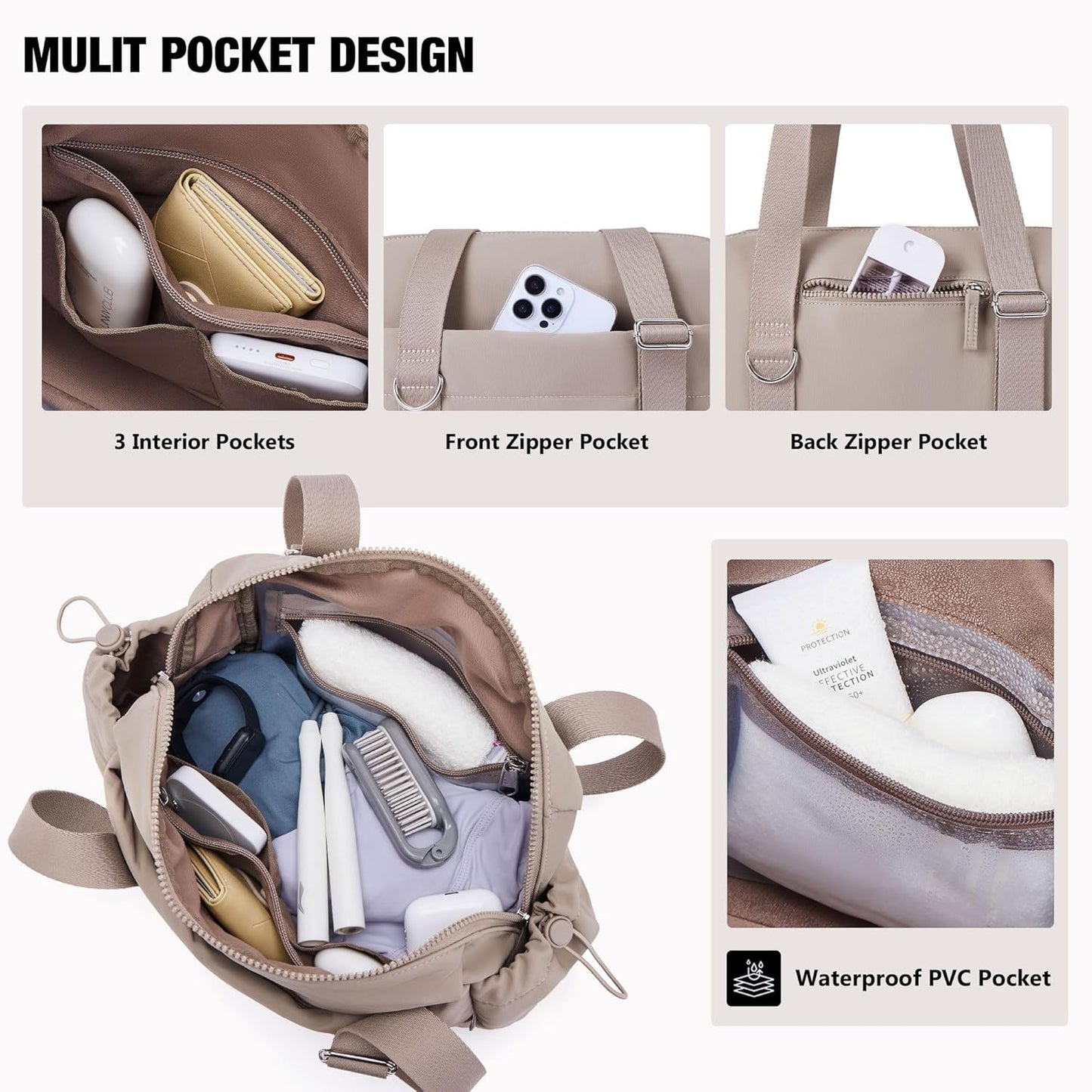 ROULENS Small Gym Bag for Women 2 Set Mini Gym Duffle Bag with Wet Compartment and Coin Wallet, Gym Tote Bag for Workout/Sport/Travel