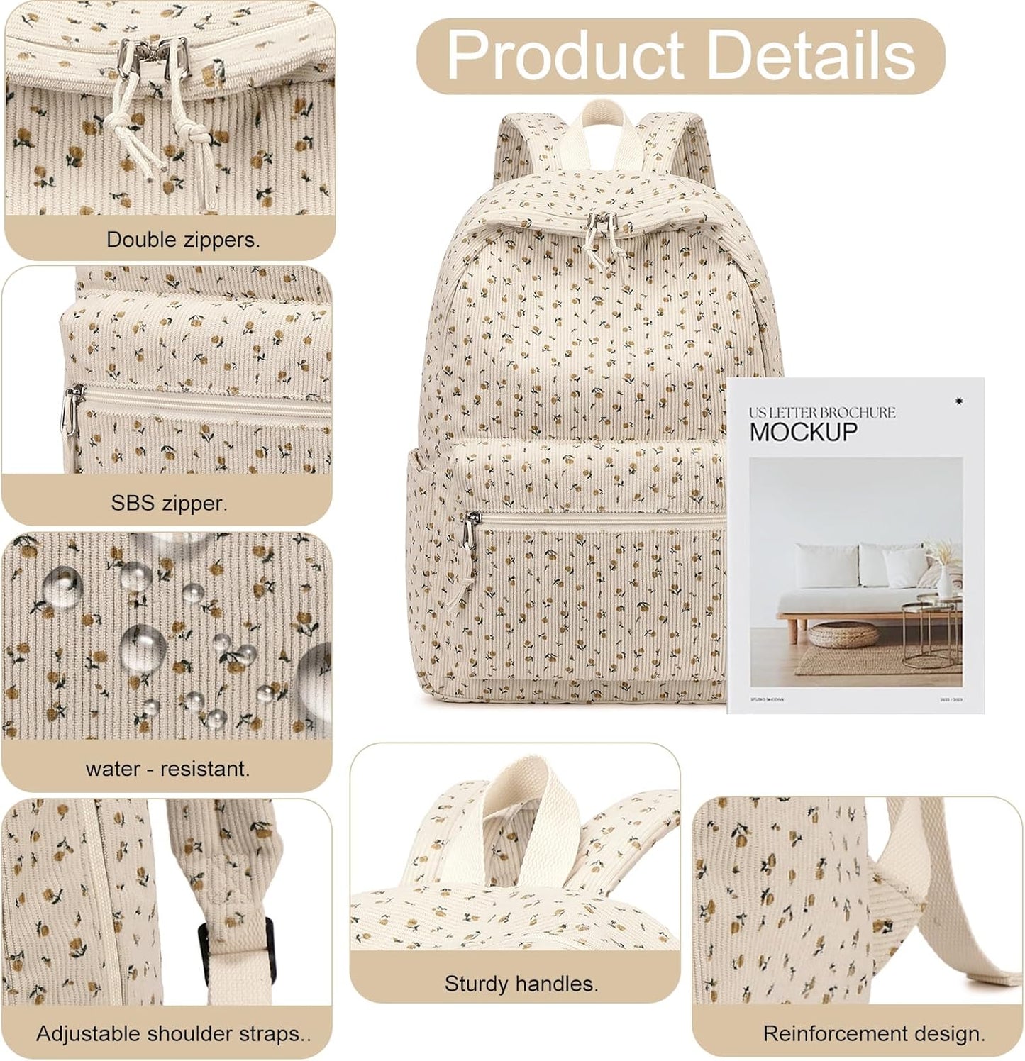 LEDAOU School Backpack Teen Girls Lightweight Bookbag Elementary Middle School Backpacks College Laptop Bag Travel Daypack