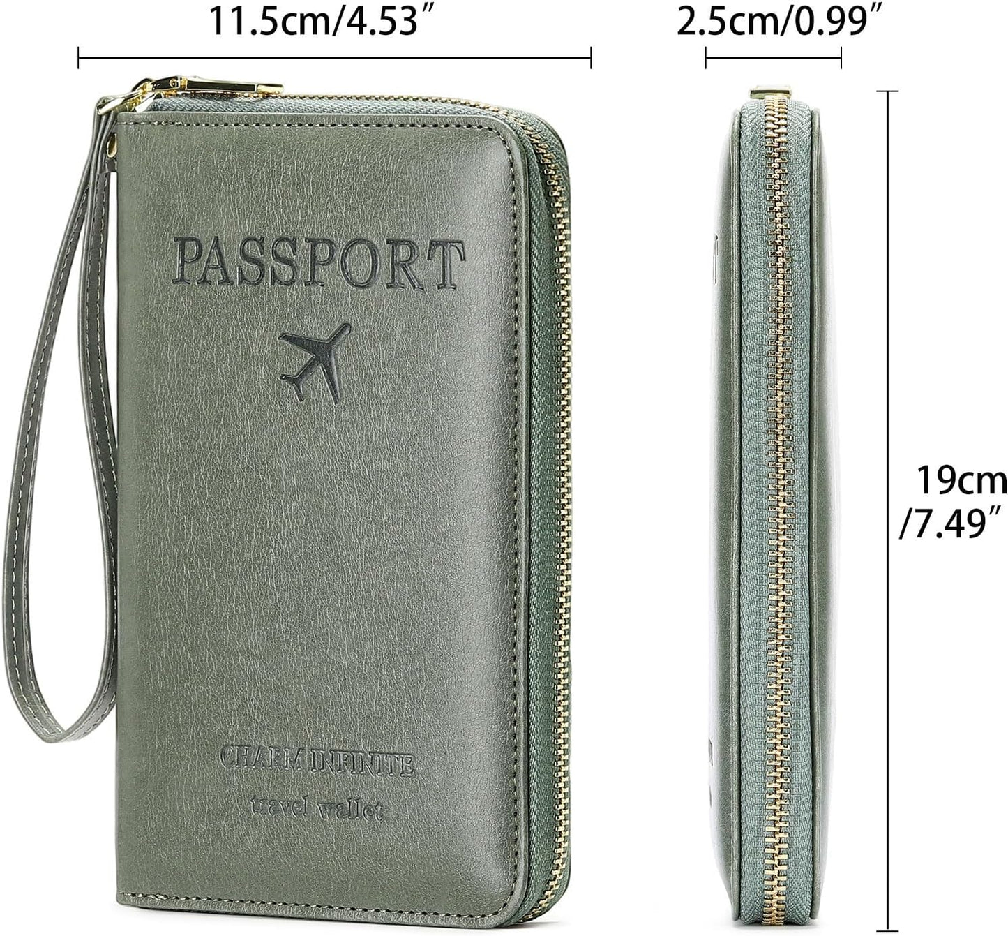 Leather RFID Blocking Passport Holder Travel Wallet, Passport Cover/Travel Wallet for Women/Men with