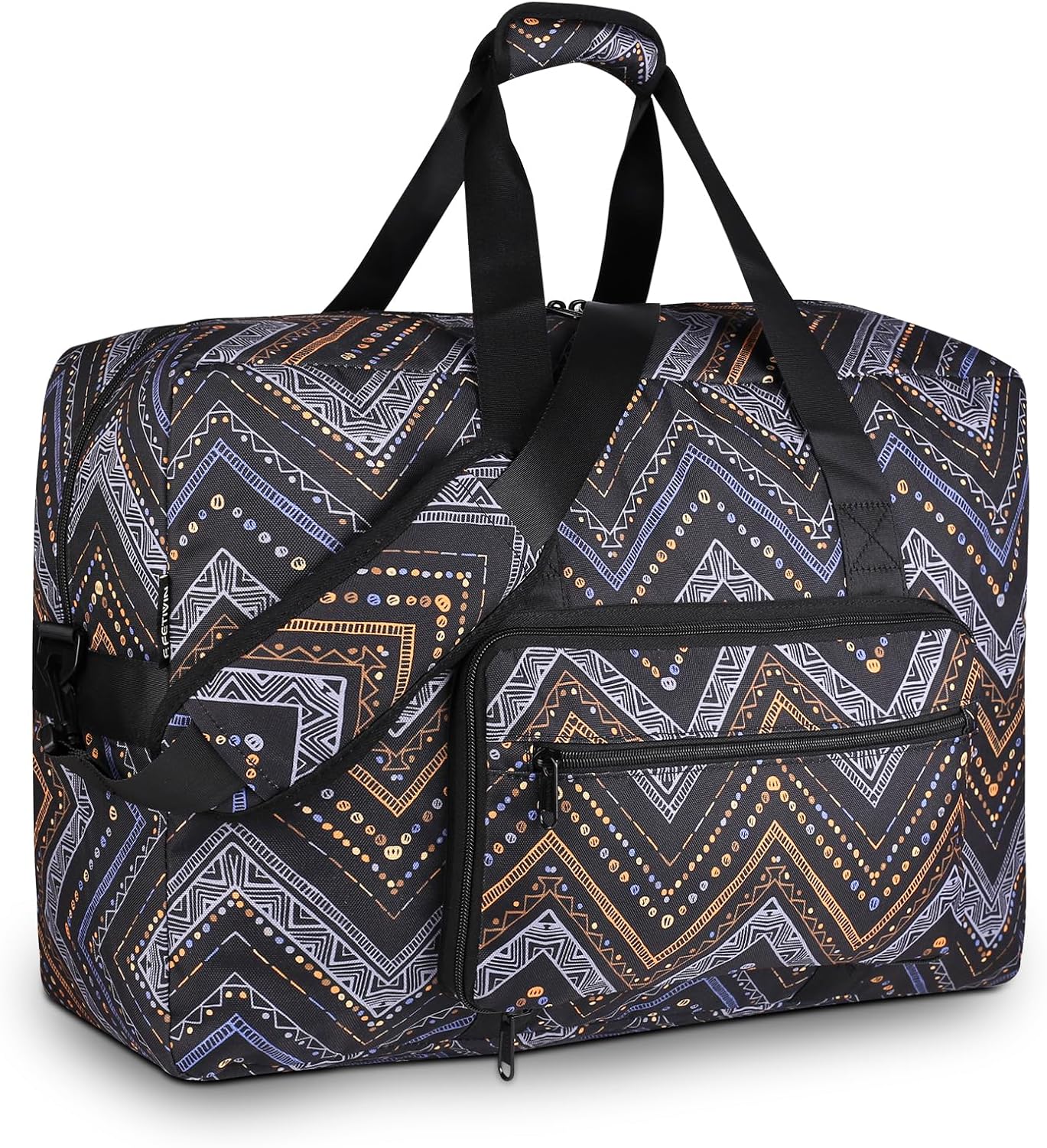 F.FETIVIN Weekender Bag Carry On Travel Duffle Medium Overnight Bag for Women (Wavy Stripes)