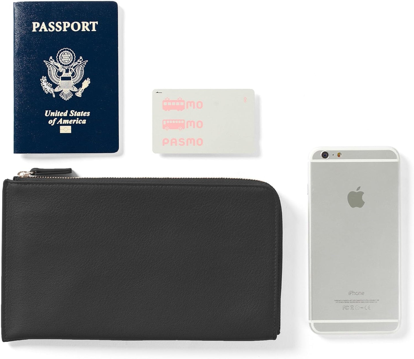 Leatherology RFID Black Onyx Slim Zip Travel Wallet - Compact and lightweight, Versatile storage, Zip closure