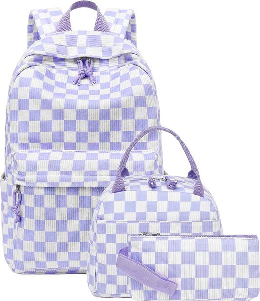 LEDAOU Backpack for Girls School Bag Kids Bookbag Teen Backpack Set Daypack with Lunch Bag and Pencil Case