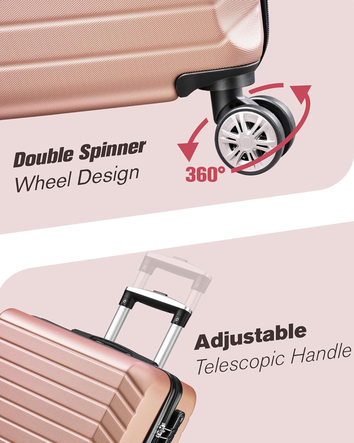 10 Piece Luggage Sets, 3 Piece Suitcase Set, 20 inch Carry on Luggage, 24 inch and 28 inch Checked Luggage with 7PC Packing Bags