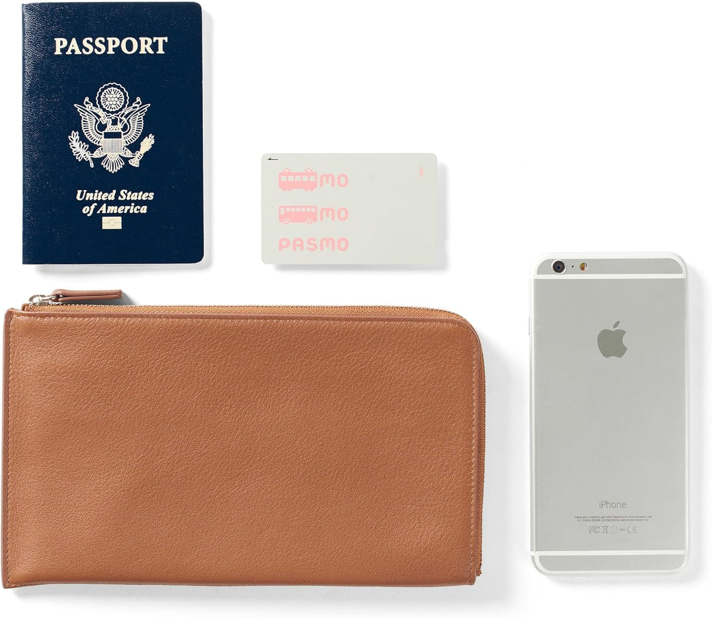 Leatherology Cognac Slim Zip Travel Wallet - Compact and lightweight, Versatile storage, Zip closure