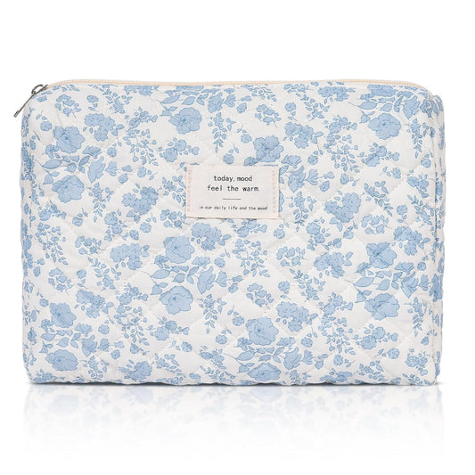 Makeup Pouch,Quilted Cosmetic Bags,Large Floral Make Up Organizer for Women