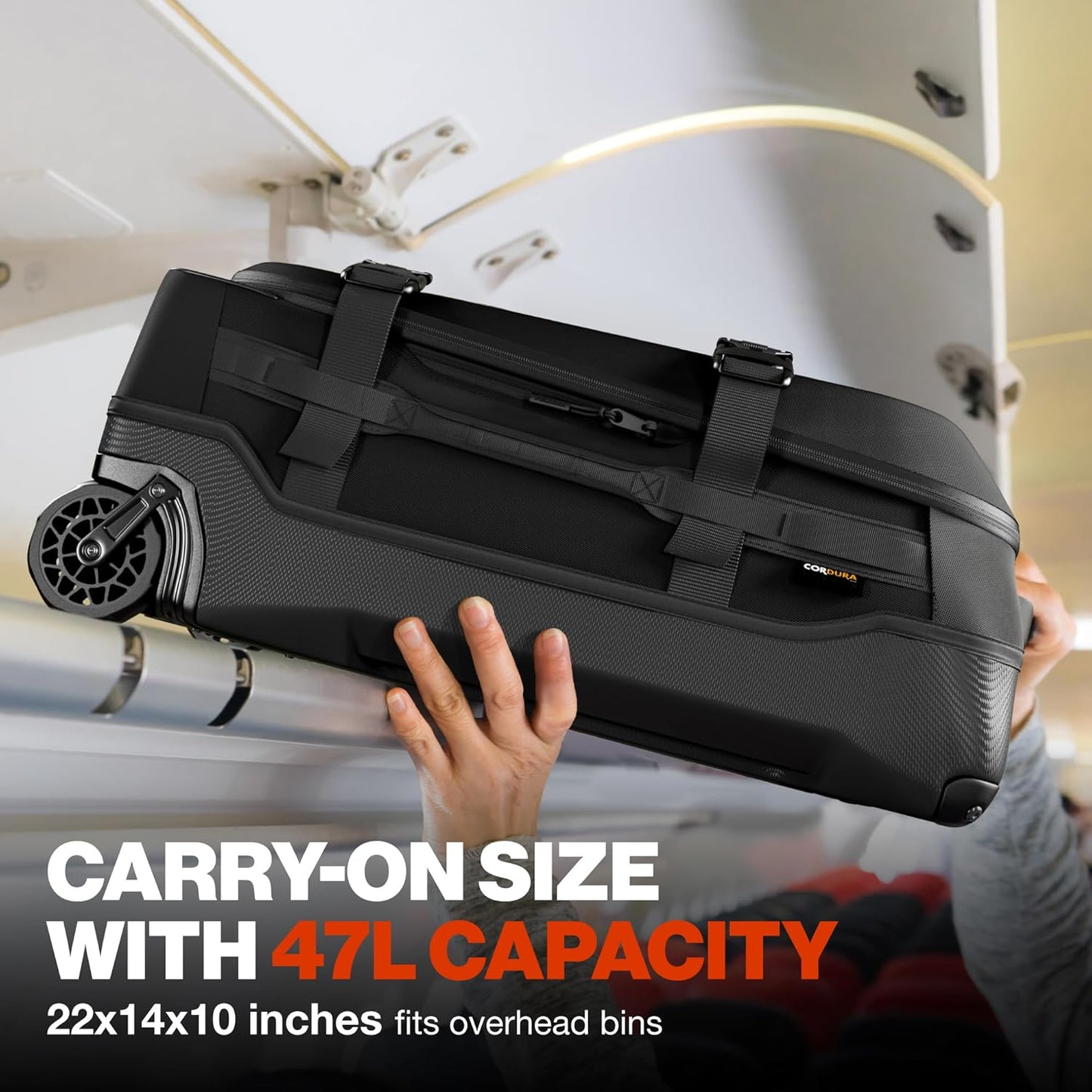 Pelican Aegis Luggage - Carry On Duffel Bag with Wheels - 22 Inch Carry On Bag - Airline Approved (Black)